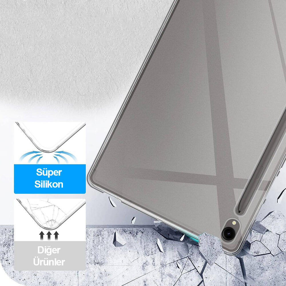 Galaxy Tab S9 Kılıf Zore Tablet Süper Silikon Kapak Renksiz