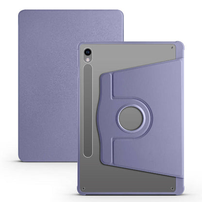 Galaxy Tab S9 Kılıf Zore Termik Kalem Bölmeli Dönebilen Standlı Kılıf Lavendery Gray