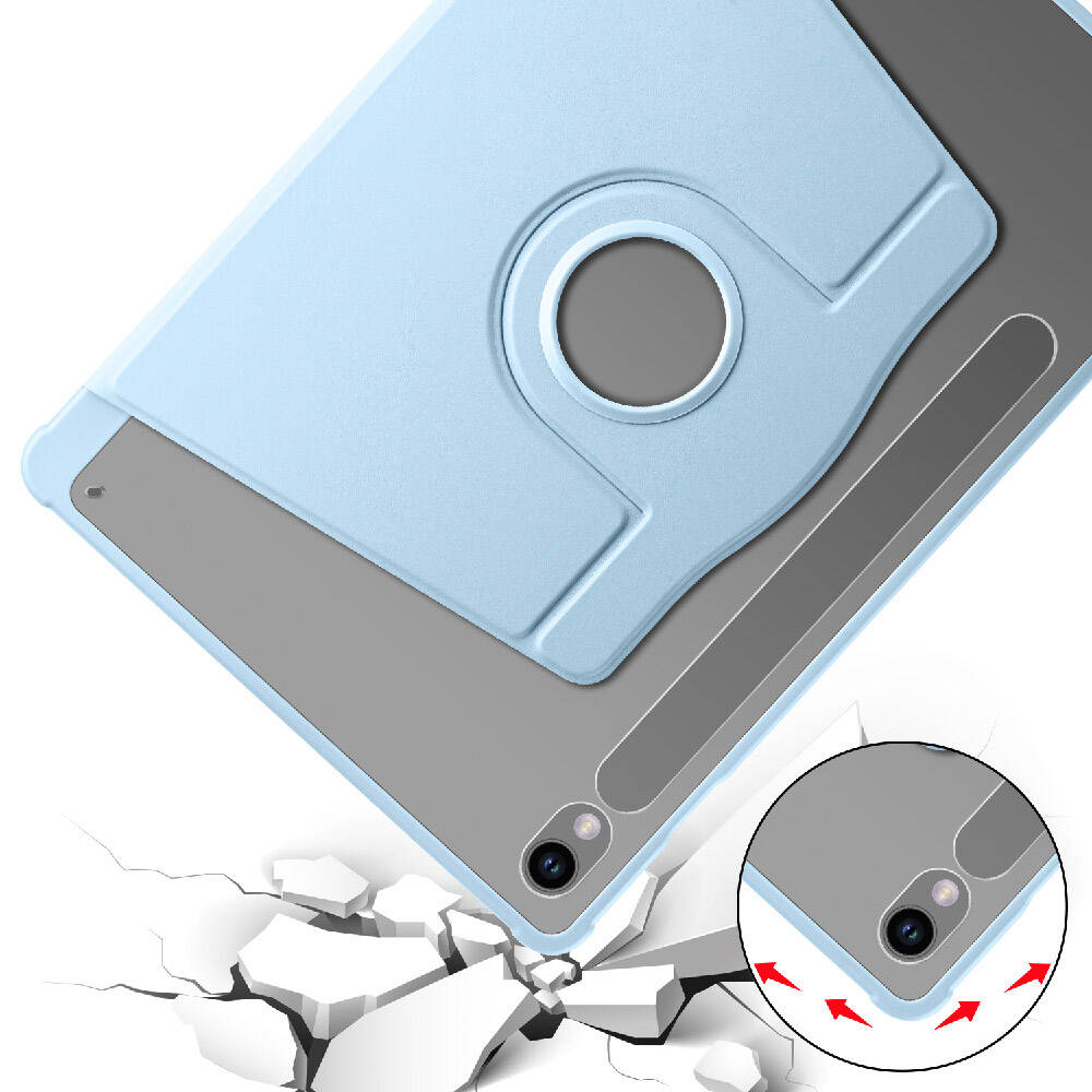 Galaxy Tab S9 Kılıf Zore Termik Kalem Bölmeli Dönebilen Standlı Kılıf Gri