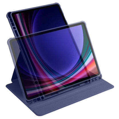 Galaxy Tab S9 Kılıf Zore Termik Kalem Bölmeli Dönebilen Standlı Kılıf Siyah