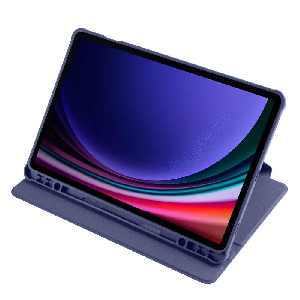 Galaxy Tab S9 Kılıf Zore Termik Kalem Bölmeli Dönebilen Standlı Kılıf Siyah
