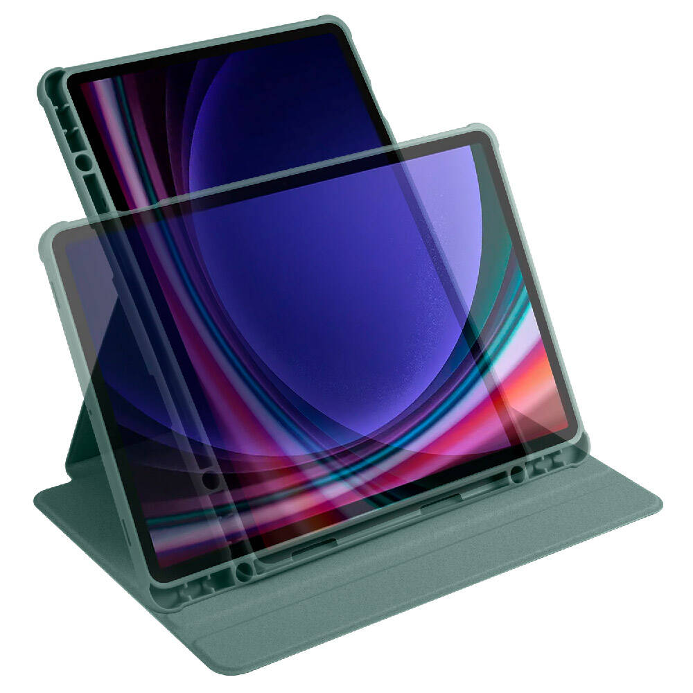 Galaxy Tab S9 Kılıf Zore Termik Kalem Bölmeli Dönebilen Standlı Kılıf Mavi