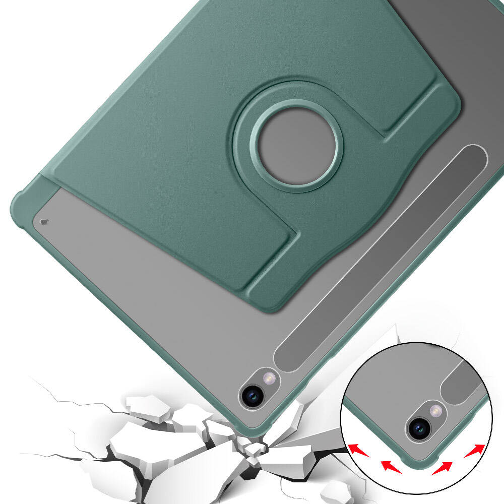 Galaxy Tab S9 Kılıf Zore Termik Kalem Bölmeli Dönebilen Standlı Kılıf Gri