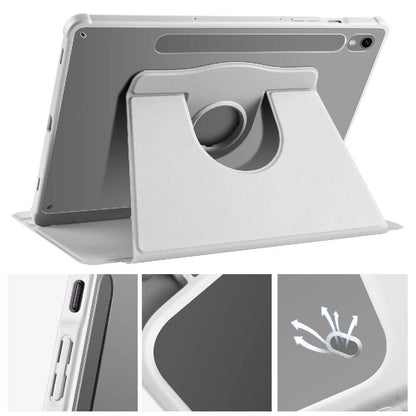 Galaxy Tab S9 Kılıf Zore Termik Kalem Bölmeli Dönebilen Standlı Kılıf Koyu Yeşil