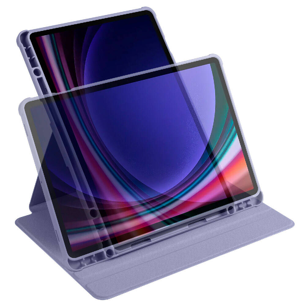 Galaxy Tab S9 Kılıf Zore Termik Kalem Bölmeli Dönebilen Standlı Kılıf Siyah