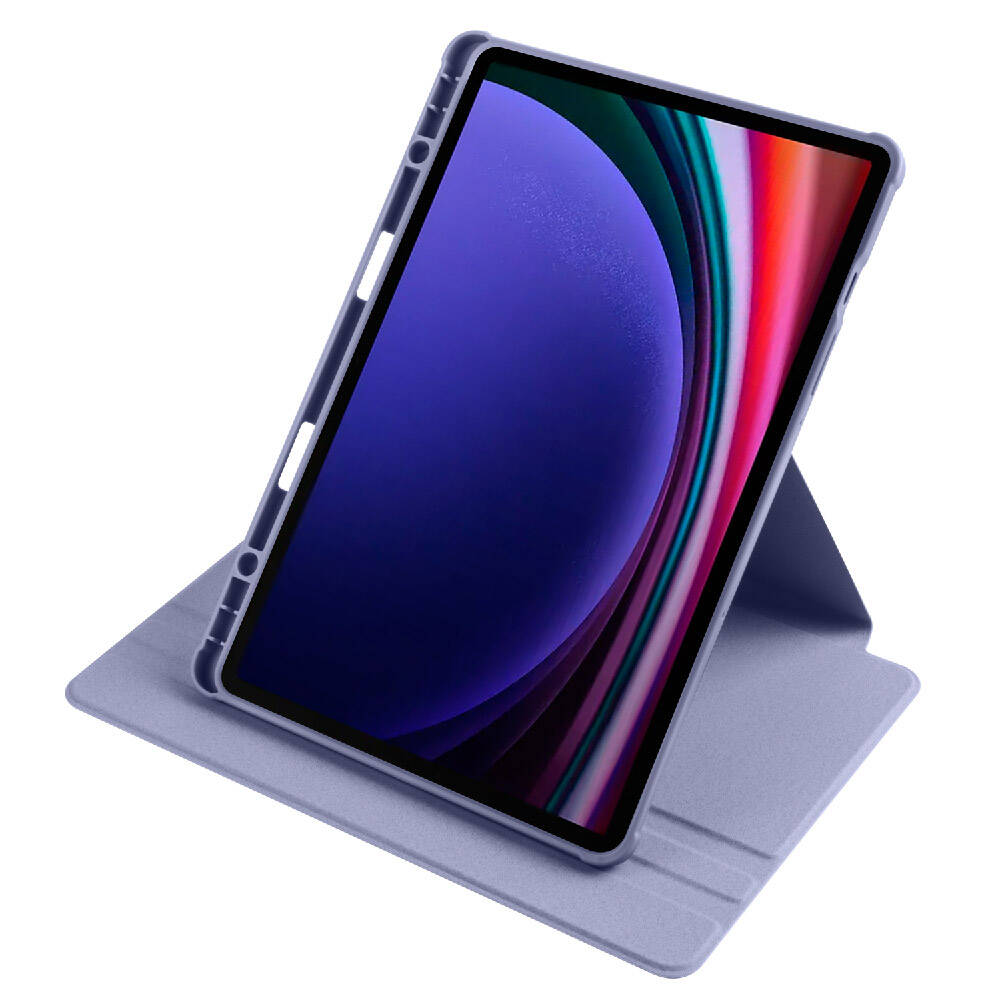 Galaxy Tab S9 Kılıf Zore Termik Kalem Bölmeli Dönebilen Standlı Kılıf Gri