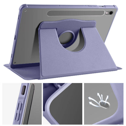 Galaxy Tab S9 Kılıf Zore Termik Kalem Bölmeli Dönebilen Standlı Kılıf Pembe