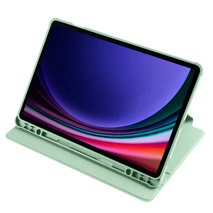 Galaxy Tab S9 Kılıf Zore Termik Kalem Bölmeli Dönebilen Standlı Kılıf Açık Yeşil