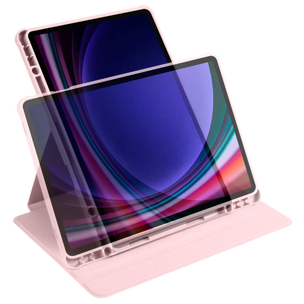 Galaxy Tab S9 Kılıf Zore Termik Kalem Bölmeli Dönebilen Standlı Kılıf Siyah