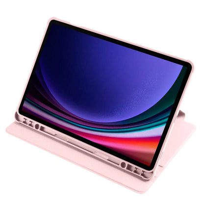 Galaxy Tab S9 Kılıf Zore Termik Kalem Bölmeli Dönebilen Standlı Kılıf Gri