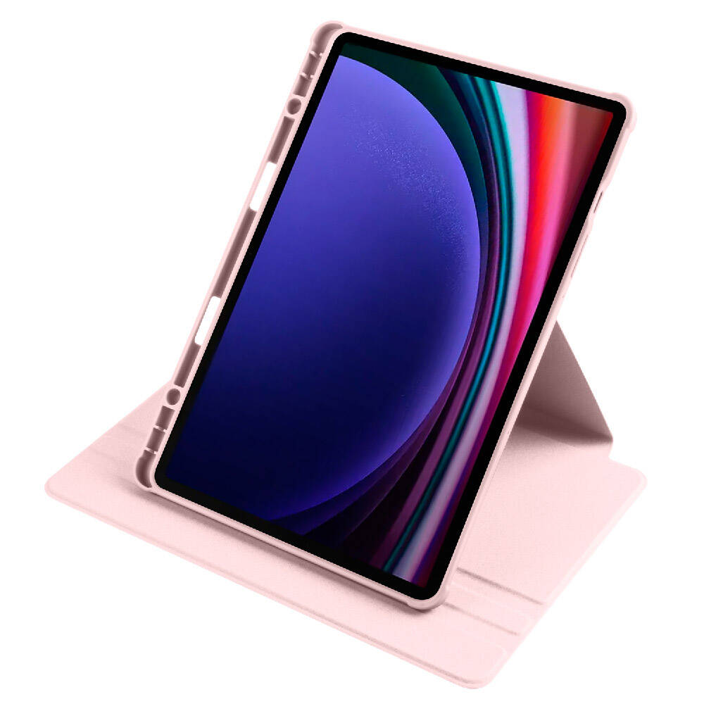 Galaxy Tab S9 Kılıf Zore Termik Kalem Bölmeli Dönebilen Standlı Kılıf Siyah