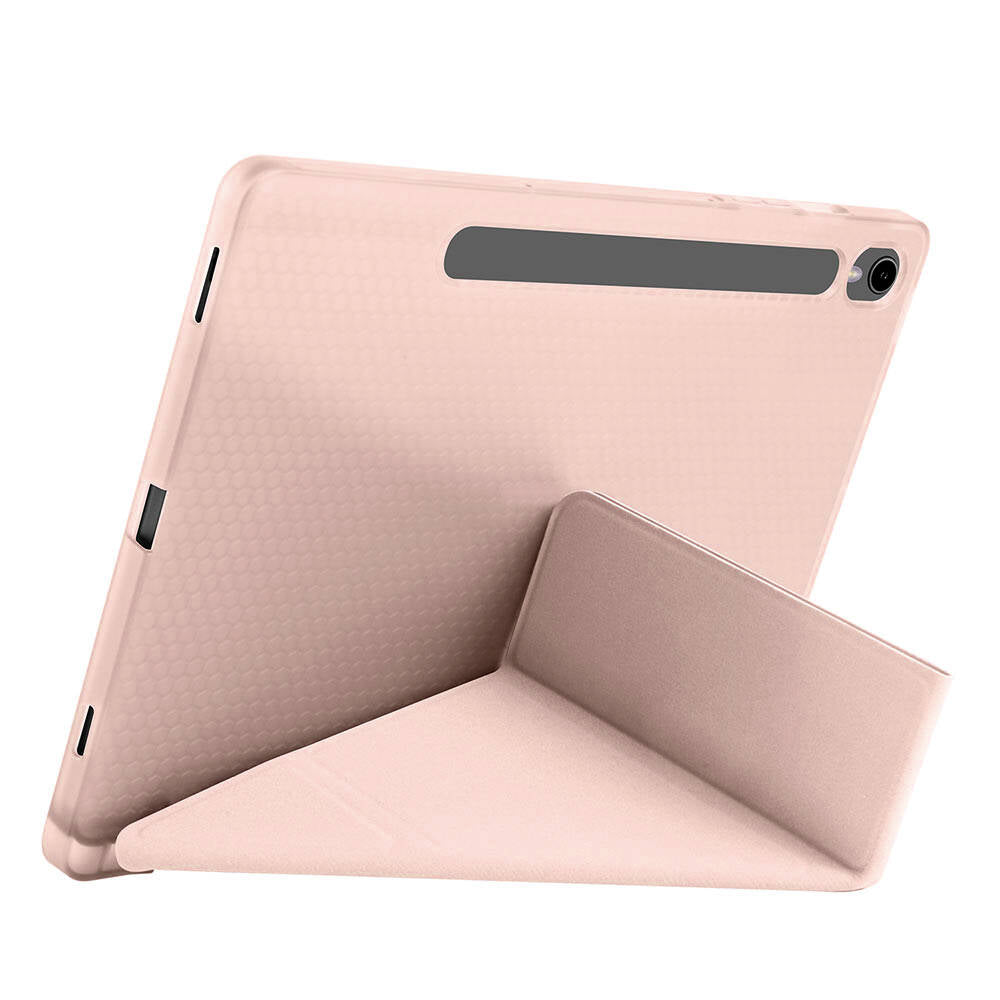 Galaxy Tab S9 Kılıf Zore Tri Folding Kalem Bölmeli Standlı Kılıf Mavi