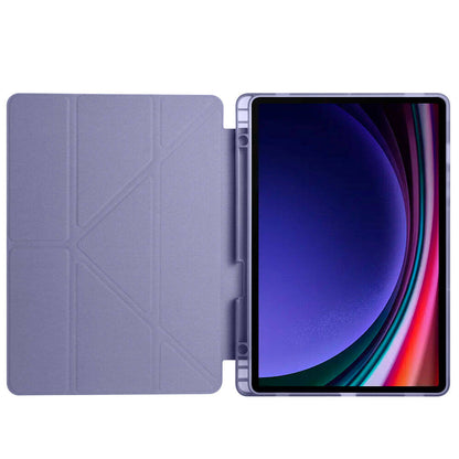 Galaxy Tab S9 Kılıf Zore Tri Folding Kalem Bölmeli Standlı Kılıf Siyah
