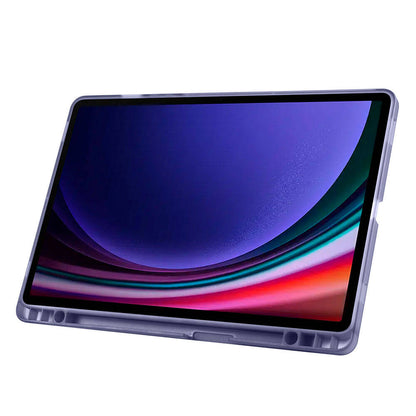 Galaxy Tab S9 Kılıf Zore Tri Folding Kalem Bölmeli Standlı Kılıf Gri