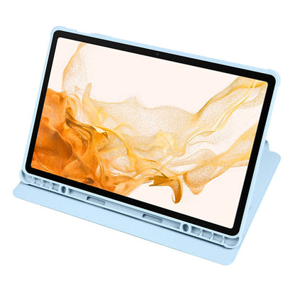 Galaxy Tab S9 Plus Kılıf Zore Termik Kalem Bölmeli Dönebilen Standlı Kılıf Mavi