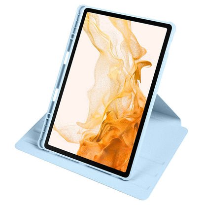Galaxy Tab S9 Plus Kılıf Zore Termik Kalem Bölmeli Dönebilen Standlı Kılıf Mavi