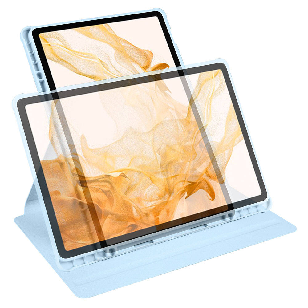 Galaxy Tab S9 Plus Kılıf Zore Termik Kalem Bölmeli Dönebilen Standlı Kılıf Lacivert