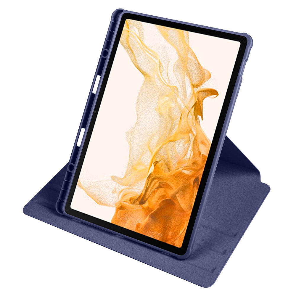 Galaxy Tab S9 Plus Kılıf Zore Termik Kalem Bölmeli Dönebilen Standlı Kılıf Gri