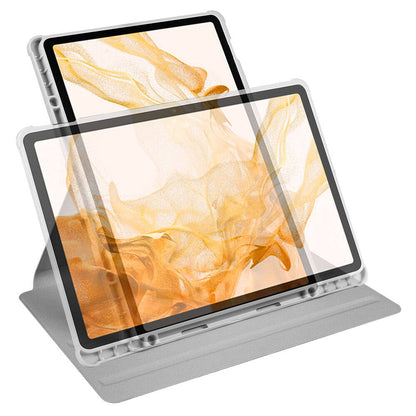 Galaxy Tab S9 Plus Kılıf Zore Termik Kalem Bölmeli Dönebilen Standlı Kılıf Lavendery Gray