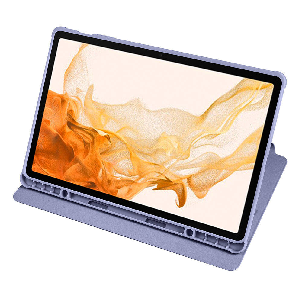 Galaxy Tab S9 Plus Kılıf Zore Termik Kalem Bölmeli Dönebilen Standlı Kılıf Siyah