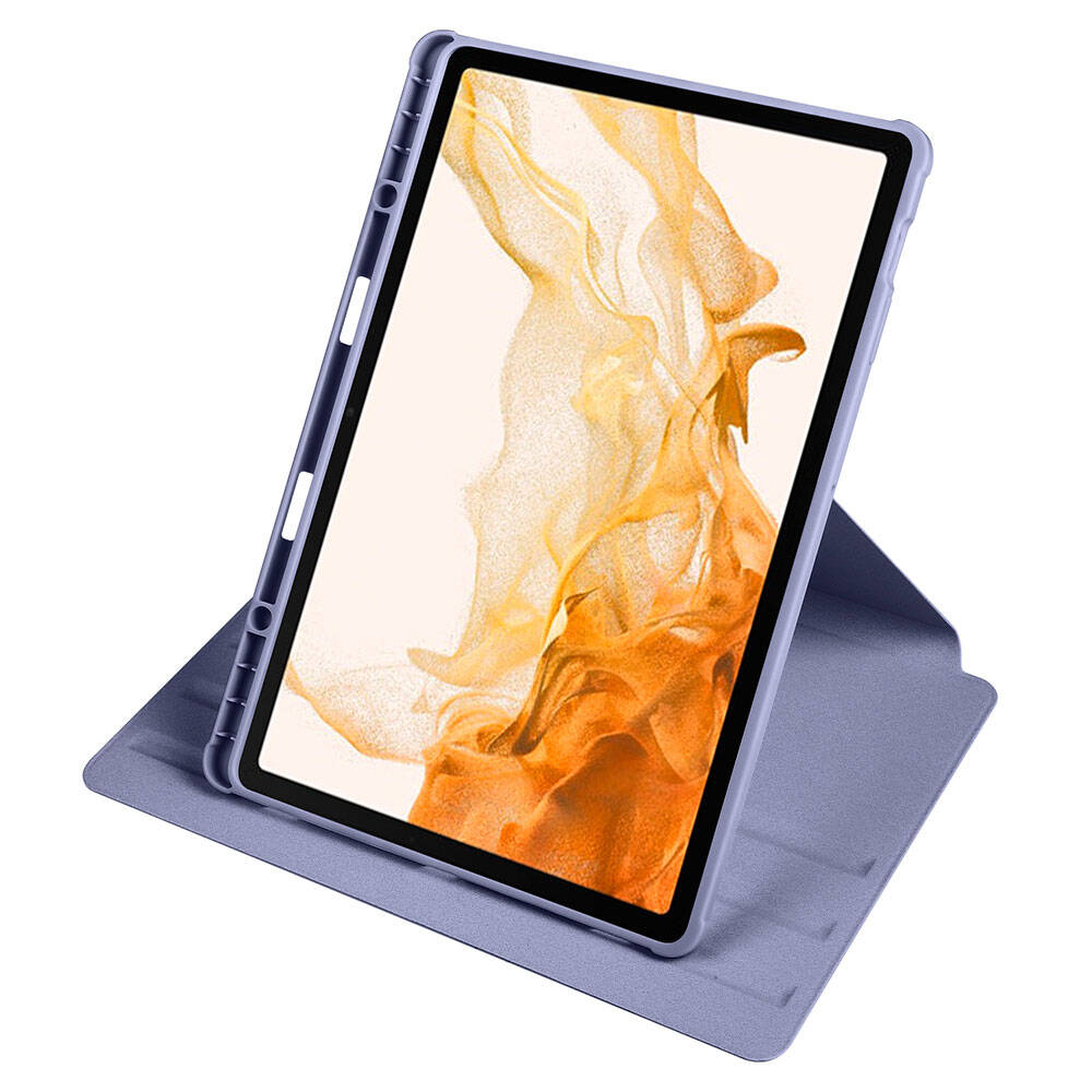 Galaxy Tab S9 Plus Kılıf Zore Termik Kalem Bölmeli Dönebilen Standlı Kılıf Lacivert