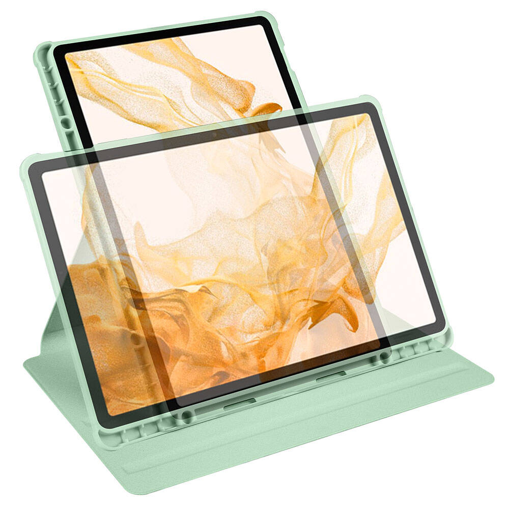 Galaxy Tab S9 Plus Kılıf Zore Termik Kalem Bölmeli Dönebilen Standlı Kılıf Gri