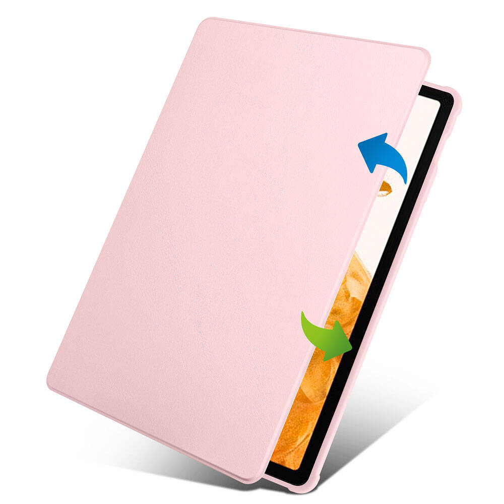 Galaxy Tab S9 Plus Kılıf Zore Termik Kalem Bölmeli Dönebilen Standlı Kılıf Siyah