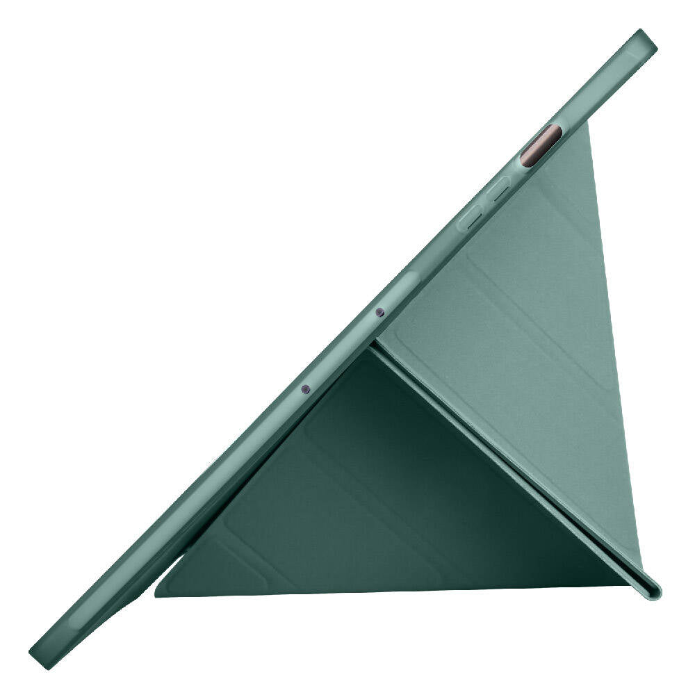 Galaxy Tab S9 Plus Kılıf Zore Tri Folding Kalem Bölmeli Standlı Kılıf Açık Yeşil