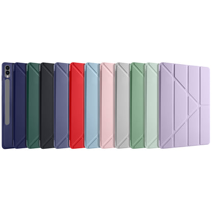 Galaxy Tab S9 Plus Kılıf Zore Tri Folding Kalem Bölmeli Standlı Kılıf Yeşil