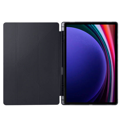 Galaxy Tab S9 Ultra Kılıf Zore Tri Folding Kalem Bölmeli Standlı Kılıf Lacivert