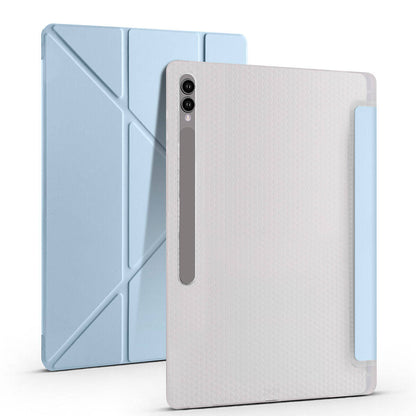 Galaxy Tab S9 Ultra Kılıf Zore Tri Folding Kalem Bölmeli Standlı Kılıf Mor