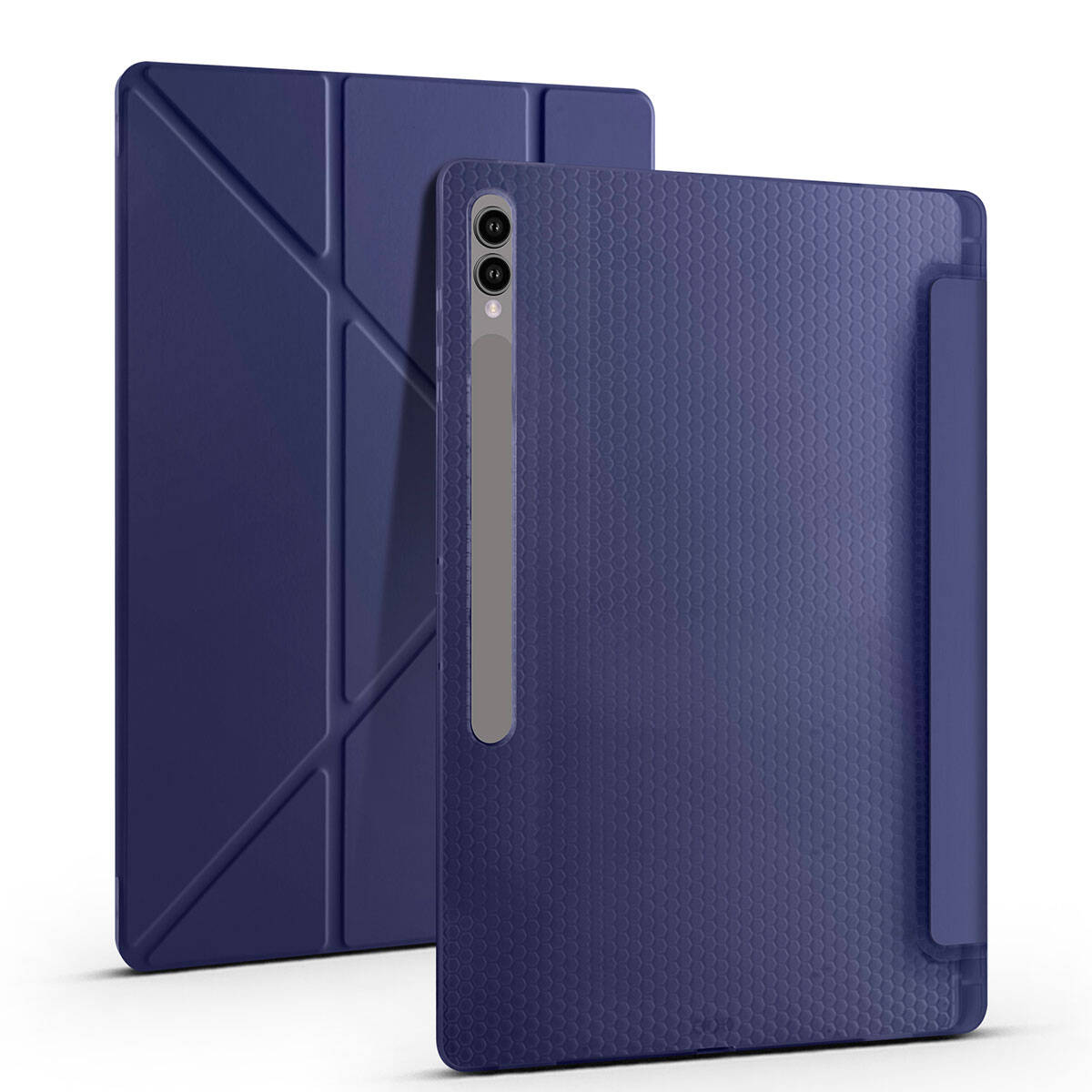 Galaxy Tab S9 Ultra Kılıf Zore Tri Folding Kalem Bölmeli Standlı Kılıf Koyu Yeşil