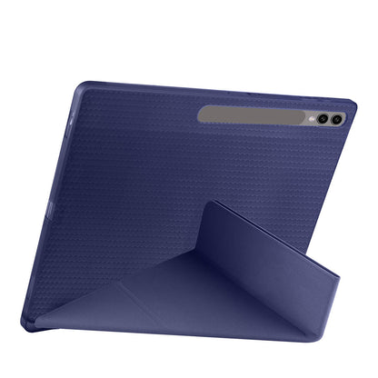 Galaxy Tab S9 Ultra Kılıf Zore Tri Folding Kalem Bölmeli Standlı Kılıf Mor