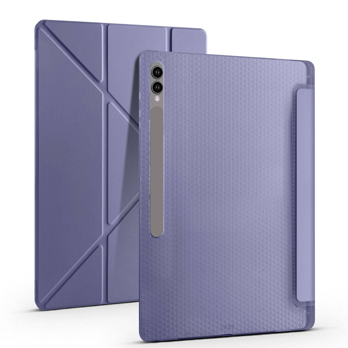 Galaxy Tab S9 Ultra Kılıf Zore Tri Folding Kalem Bölmeli Standlı Kılıf Koyu Yeşil