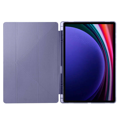 Galaxy Tab S9 Ultra Kılıf Zore Tri Folding Kalem Bölmeli Standlı Kılıf Koyu Yeşil