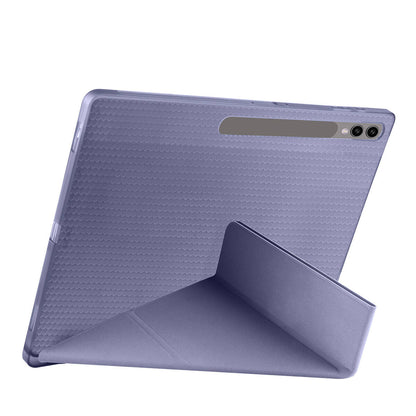 Galaxy Tab S9 Ultra Kılıf Zore Tri Folding Kalem Bölmeli Standlı Kılıf Rose Gold