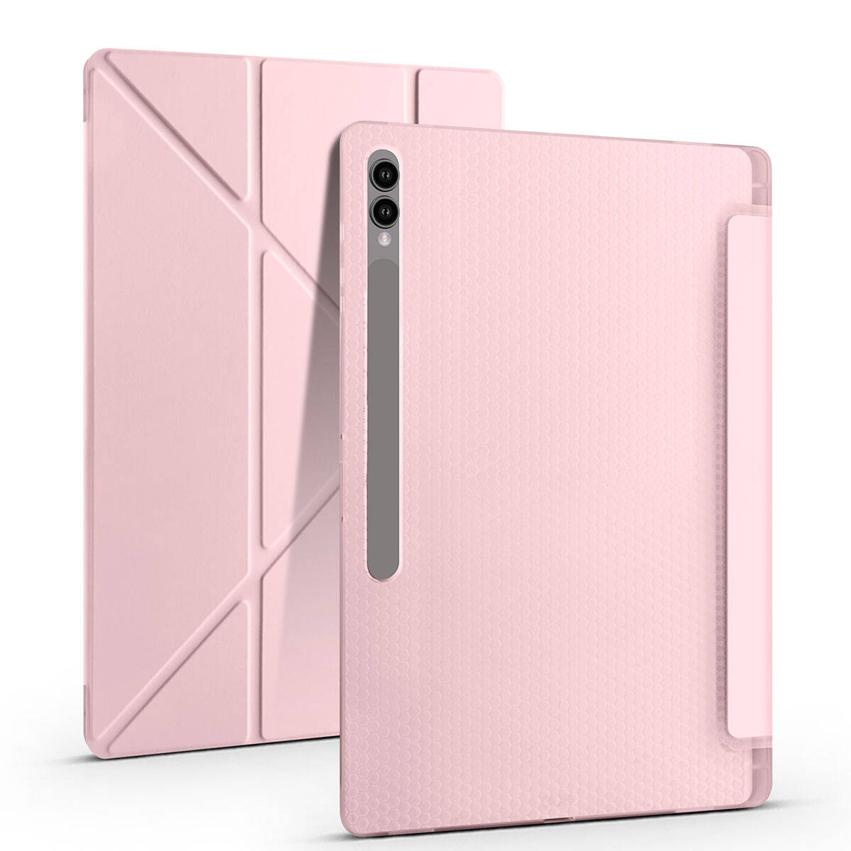 Galaxy Tab S9 Ultra Kılıf Zore Tri Folding Kalem Bölmeli Standlı Kılıf Siyah