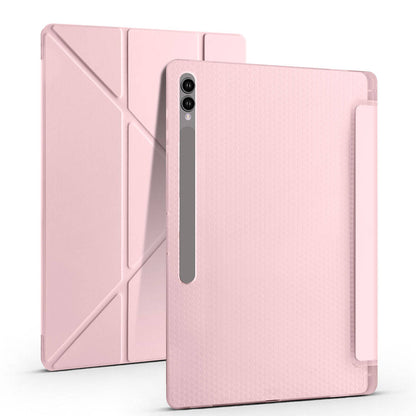 Galaxy Tab S9 Ultra Kılıf Zore Tri Folding Kalem Bölmeli Standlı Kılıf Lacivert