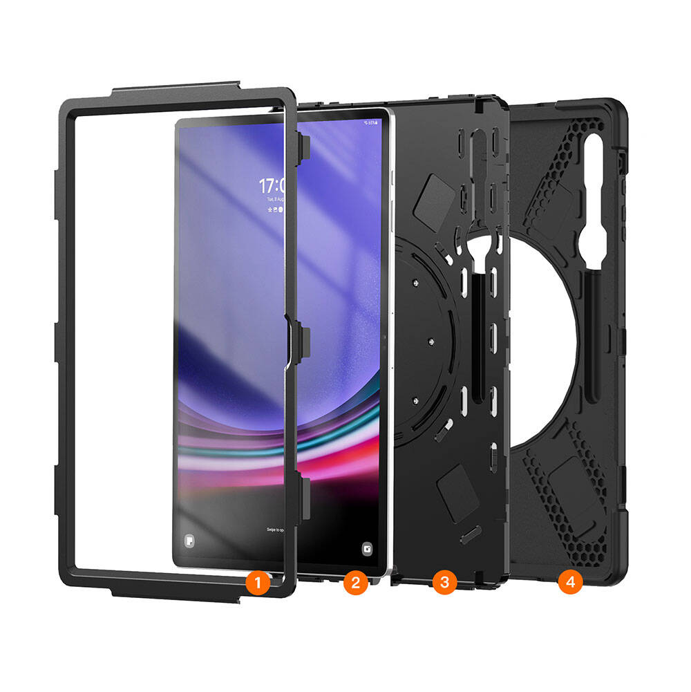 Galaxy Tab S9 Ultra Zore Defender Tablet Silikon Siyah