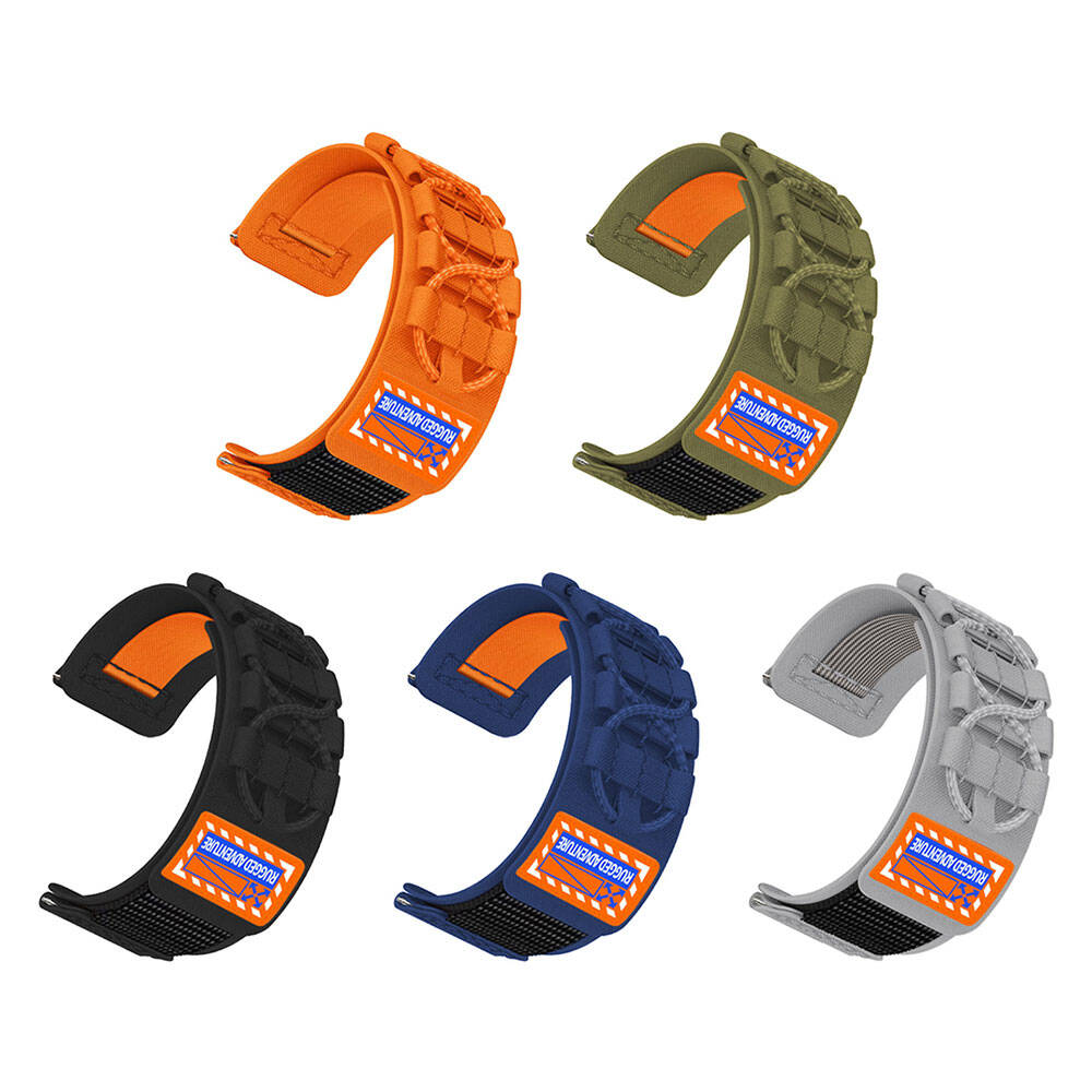 Galaxy Watch 46mm Zore KRD-112 22mm Orbital Örgülü Halat Tasarımlı Naylon Kumaş Hasır Kordon Siyah