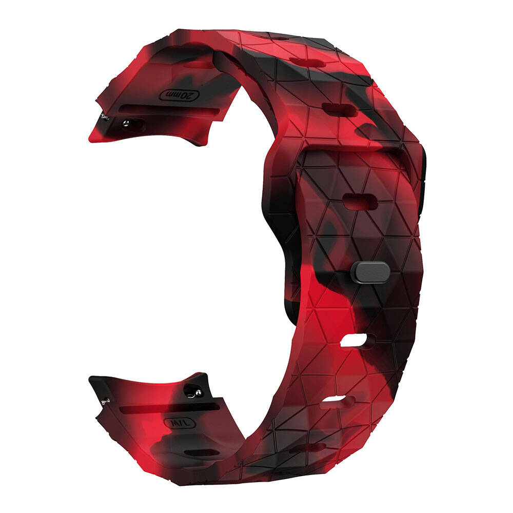 Galaxy Watch 5 40mm Zore KRD-116 20mm Futbol Desenli Spor Tasarımlı Silikon Kordon Gri-Turuncu