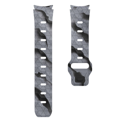 Galaxy Watch 5 44mm Zore KRD-116 20mm Futbol Desenli Spor Tasarımlı Silikon Kordon Siyah-Gri