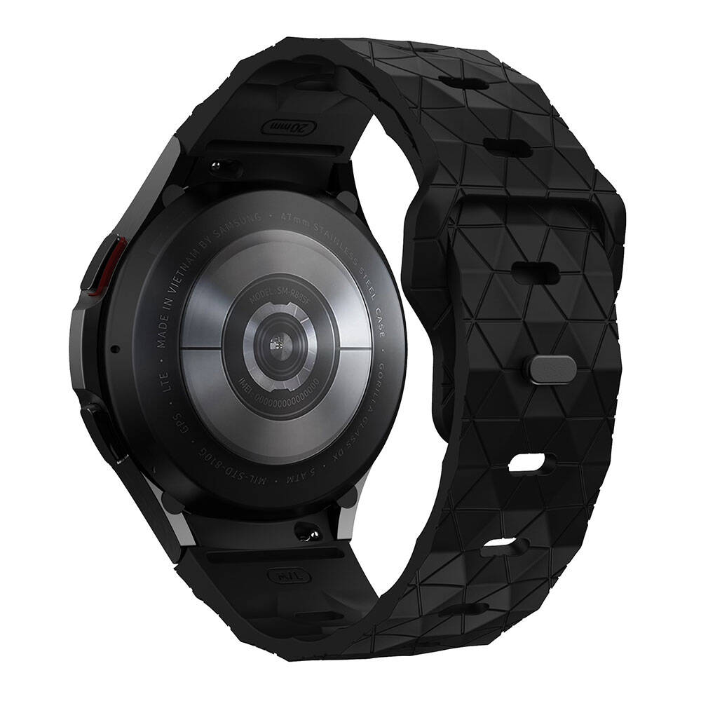 Galaxy Watch 5 Pro 45mm Zore KRD-116 20mm Futbol Desenli Spor Tasarımlı Silikon Kordon Koyu Yeşil