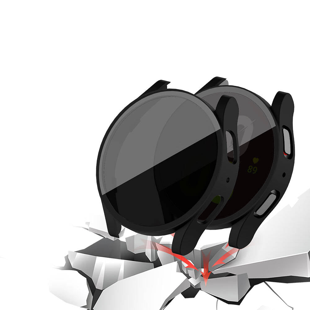 Galaxy Watch 6 40mm Sert PC Kasa ve Privacy Hayalet Ekran Koruyucu Zore Watch Gard 32 Siyah