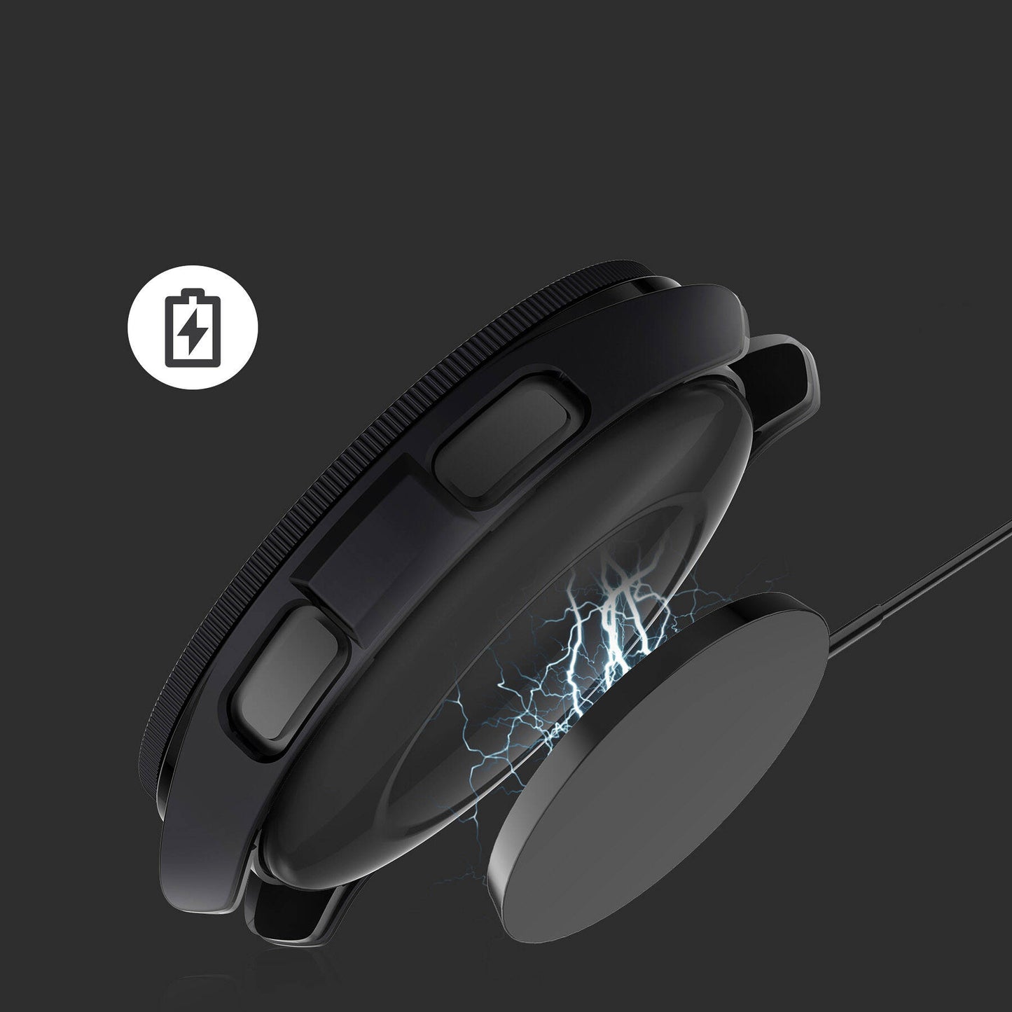 Galaxy Watch 6 Classic 47mm Sert PC Kasa ve Ekran Koruyucu Zore Watch Gard 29 Siyah