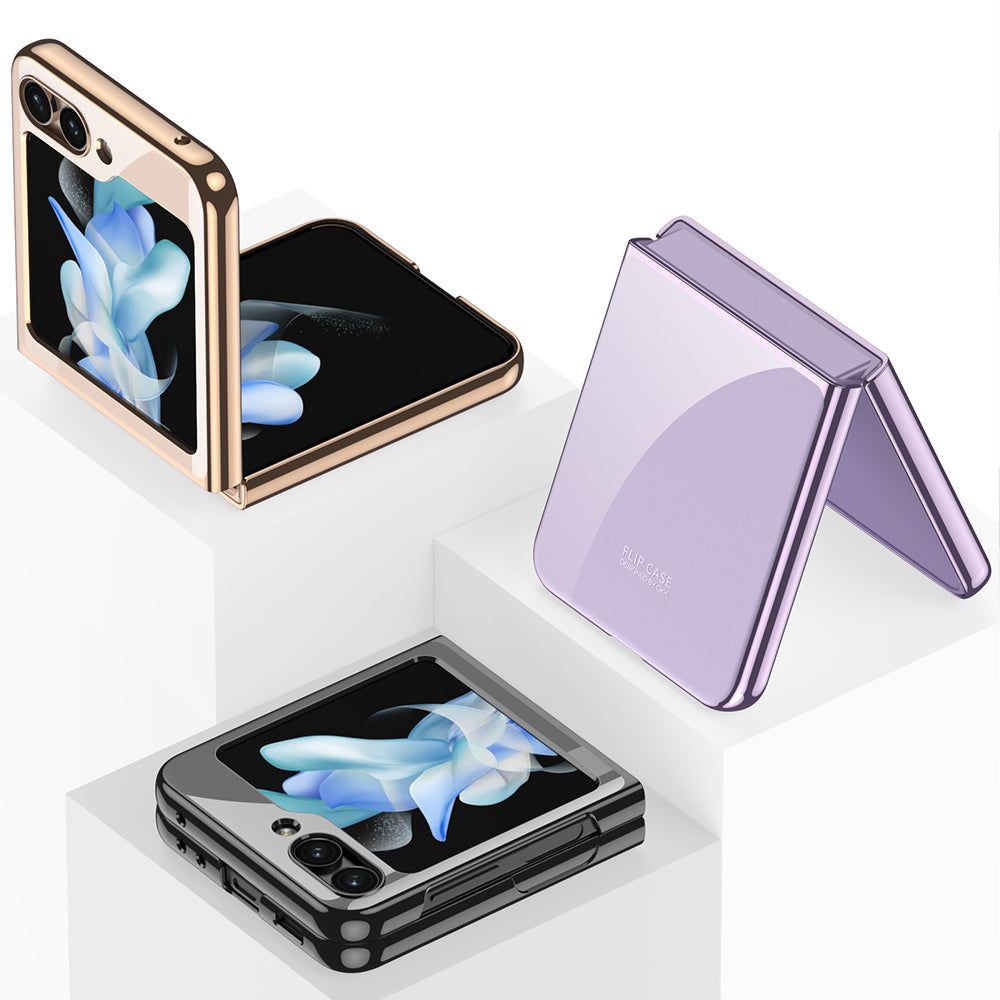 Galaxy Z Flip 5 Kılıf Zore Kıpta Lensli Kapak Gold