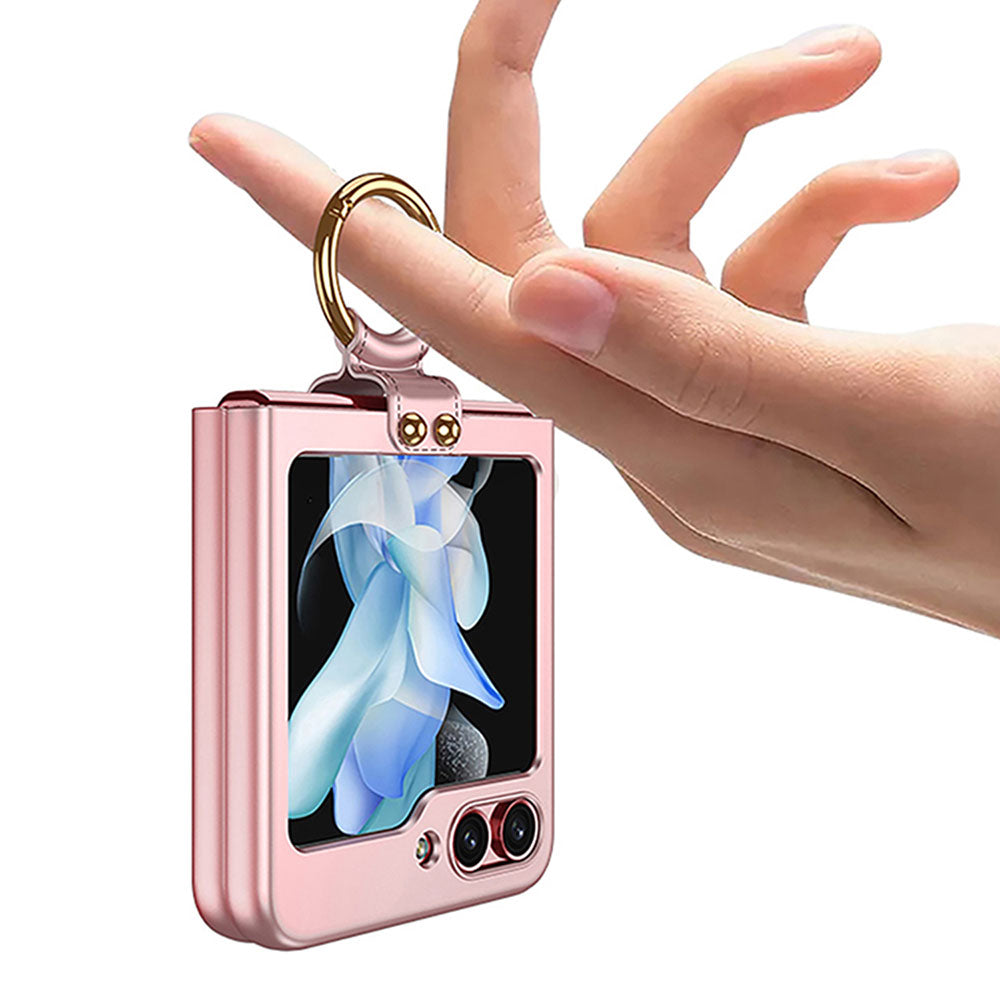 Galaxy Z Flip 5 Kılıf Zore Kıpta Yüzüklü Flip Sert Kapak Koyu Yeşil