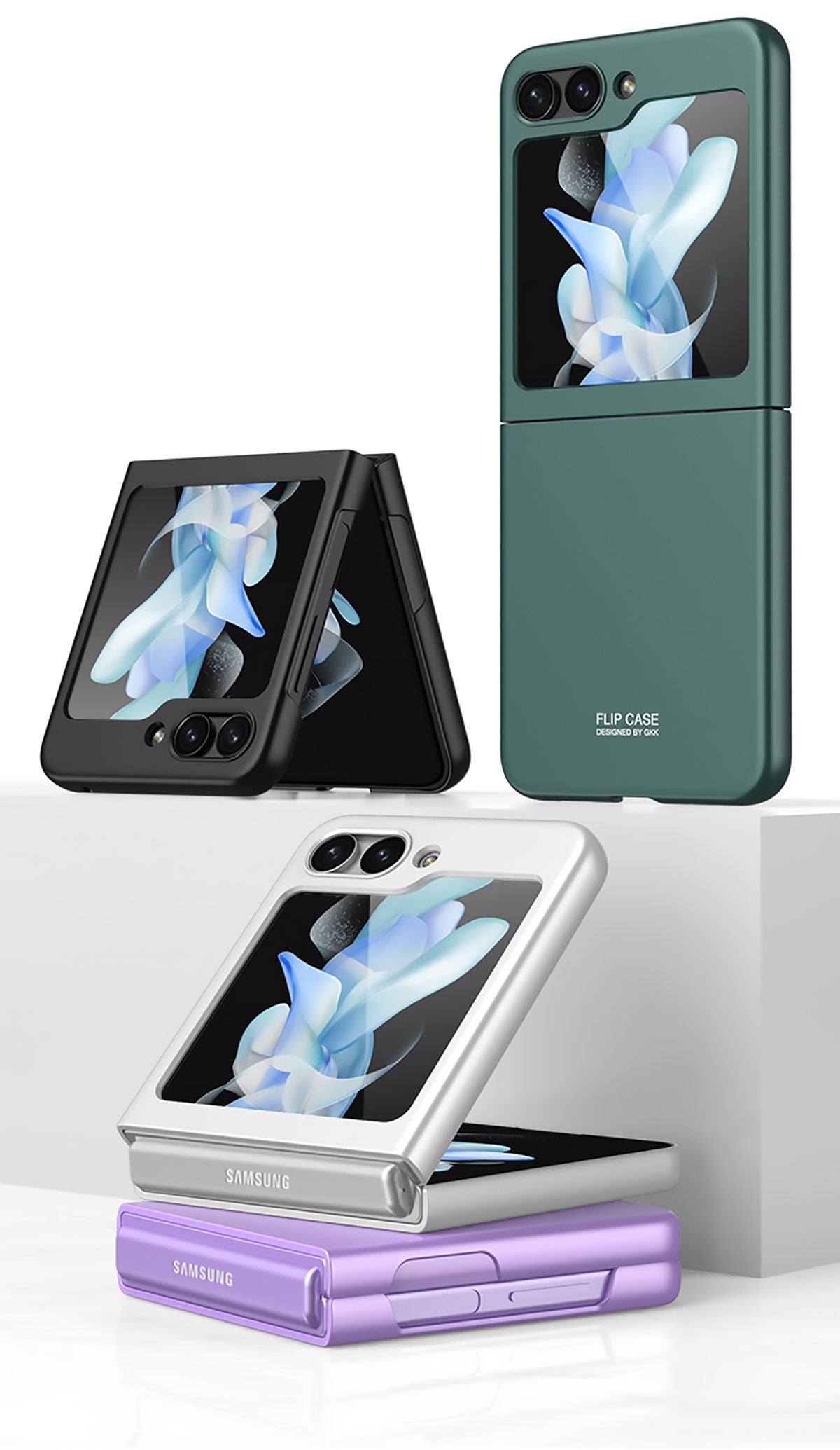 Galaxy Z Flip 5 Kılıf Zore Sert Kıpta Kapak Gümüş