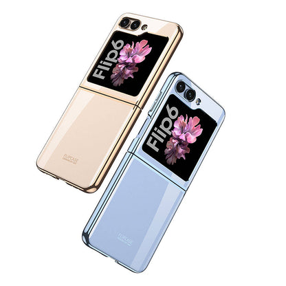 Galaxy Z Flip 6 Kılıf Zore Full Camlı Kıpta Kapak Siyah