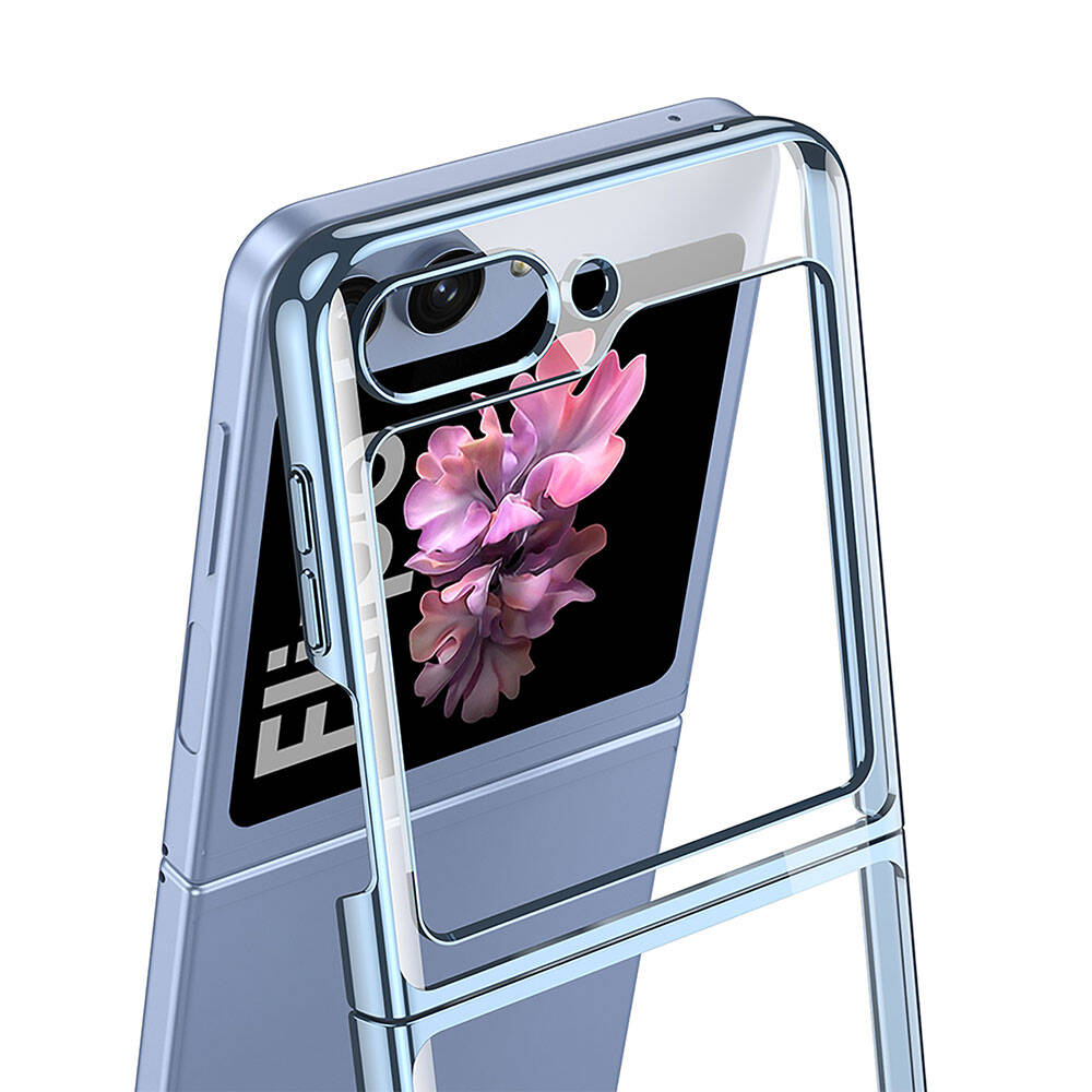 Galaxy Z Flip 6 Kılıf Zore Full Camlı Kıpta Kapak Siyah